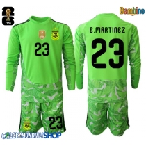 Maglie da calcio Argentina Emiliano Martinez #23 Portiere Seconda Maglia Bambino Mondiali 2026  Manica Lunga + Pantaloni corti)